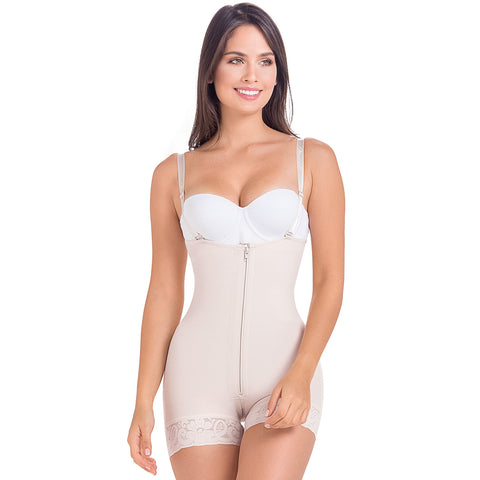 Strapless Bodysuit Short Shaper Daily Use Colombian Fajas MariaE 9337