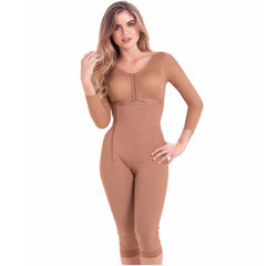 Post Surgery Capri Shapewear with Sleeves Colombian Fajas MariaE 9292