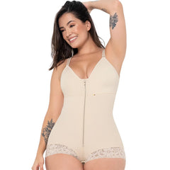 Pospartum Hiphugger Shapewear Bodysuit with Built-Bra Fajas Colombianas MARIAE FPF2610