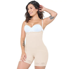 Postpartum Shapewear Bodysuit Short Open Bust Side Zipper Fajas Colombianas MARIAE FPL9530