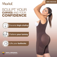 Daily Use Shapewear Bodysuit Mid Thigh & Open Bust Fajas Colombianas MARIAE RXC5330