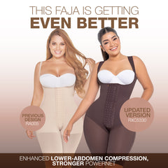 Daily Use Shapewear Bodysuit Mid Thigh & Open Bust Fajas Colombianas MARIAE RXC5330