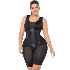 Tummy Control Shapewear Bodysuit Mid Thigh w/ Built-in Bra Fajas Colombianas MARIAE RXC633V