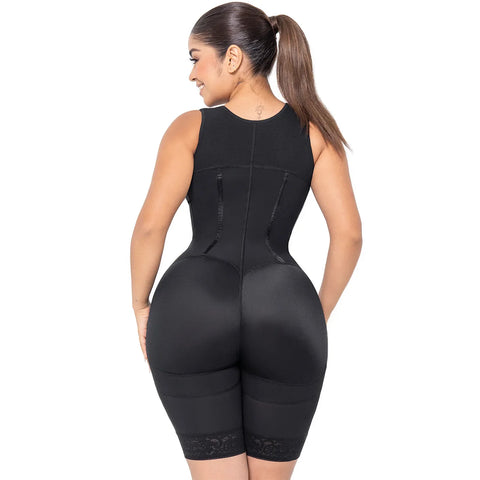 Tummy Control Shapewear Bodysuit Mid Thigh w/ Built-in Bra Fajas Colombianas MARIAE RXC633V