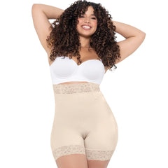 High Waisted Shapewear Shorts Butt Lift Medium Compression Fajas Colombianas MARIAE TBN0530