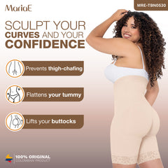 High Waisted Shapewear Shorts Butt Lift Medium Compression Fajas Colombianas MARIAE TBN0530