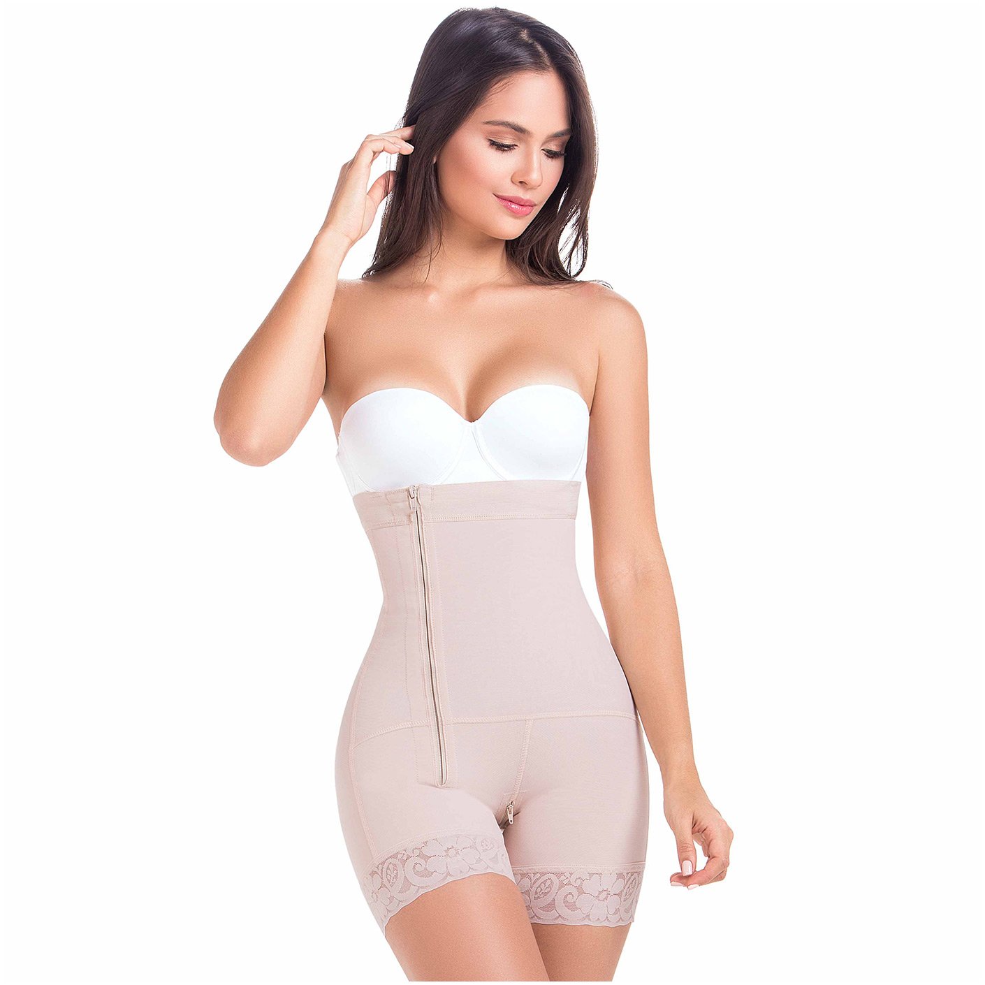 Ref: SC0103 ONE-PIECE GIRDLE, HIGH-BACK SHORT AND COTTON BUSTColombian  Shapewear- Waist Trainer- Fajas Colombianas – Girdles
