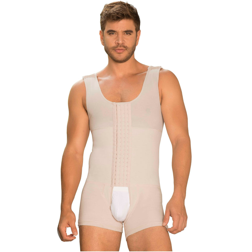 Fajas Colombianas Post Surgery Stage 2 & Everyday Use Short Body Shaper for Men MariaE 8128