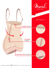 Short strapless shaping girdle with 4 fastening levels F0086 by Fajas –